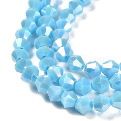 Opaque Solid Color Electroplate Glass Beads Strands&nbsp;X1-GLAA-F029-P4mm-A12