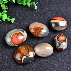 Natural Ocean Jasper Oval Palm Stone Reiki Polished Healing Pocket Worry Stone Crystal for Anxiety Stress Relief Therapy&nbsp;PW-WGFDB78-01