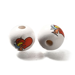 Valentine's Day Element Printed Wood Beads&nbsp;WOOD-R002-01-10
