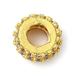 Rack Plating Brass Clear Cubic Zirconia European Beads&nbsp;KK-G501-06B-G