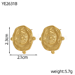 Oval 304 Stainless Steel Stud Earrings&nbsp;STAS-A26-02-02