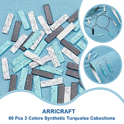 60Pcs 3 Colors Synthetic Turquoise Cabochons&nbsp;G-AR0004-62