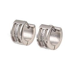 304 Stainless Steel Cubic Zirconia Hoop Earrings for Women&nbsp;SA-CBAF36C-02A-P