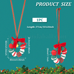 Crochet Christmas Wreath with Bell Hanging Pendant Decorations&nbsp;HJEW-WH0007-13