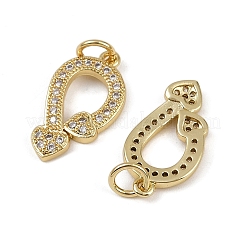 Brass Micro Pave Cubic Zirconia Pendants&nbsp;KK-I358-058B-G