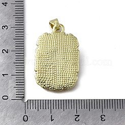 Flower Pattern Brass Enamel Pendants&nbsp;KK-Z102-20G