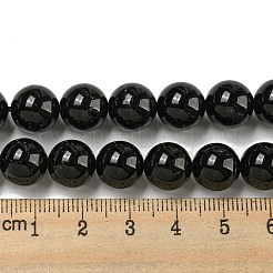 Natural Black Tourmaline Beads Strands&nbsp;G-G763-01-10mm-AB