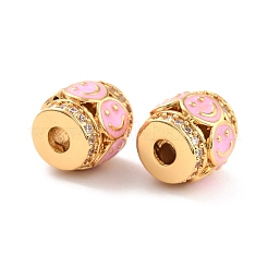 Real 18K Gold Plated Brass Micro Pave Clear Cubic Zirconia Beads&nbsp;ZIRC-Z023-07