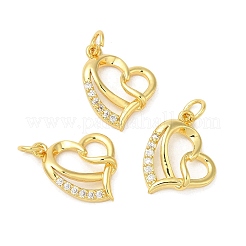 Rack Plating Brass Micro Pave Cubic Zirconia Pendants&nbsp;KK-C030-26G