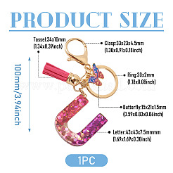 Alloy Resin Butterfly Keychains&nbsp;KEYC-TADJ0002-02G-U