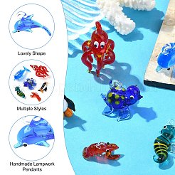 6Pcs 6 Styles Handmade Lampwork Pendants&nbsp;LAMP-CJ0002-69