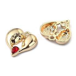 Rack Plating Alloy Rhinestone Pendants&nbsp;PALLOY-F308-14G