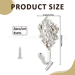 2Pcs Zinc Alloy Hooks&nbsp;FIND-WH0366-513P
