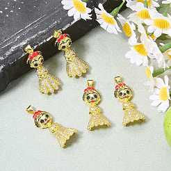 5Pcs Brass Micro Pave Cubic Zirconia Pendants&nbsp;KK-SZ0008-13
