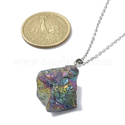 Natural Quartz Crystal Nugget Pendant Necklace with 304 Stainless Steel Chains&nbsp;NJEW-JN04385-02