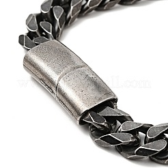 304 Stainless Steel Curb Chain Bracelet with Magnetic Clasp for Men Women&nbsp;BJEW-E009-13AS