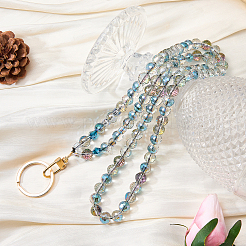 Glass Beads Retractable Badge Reel&nbsp;HJEW-SW00536