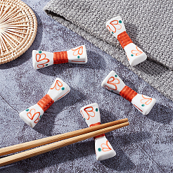 5Pcs Porcelain Chopsticks Stand&nbsp;DJEW-CA0001-21