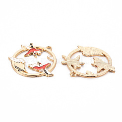 Eco-Friendly Alloy Enamel Pendants&nbsp;ENAM-T011-81B-NR