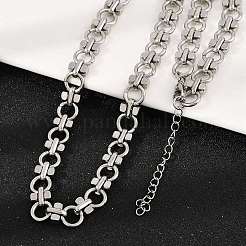 304 Stainless Steel Ring Link Chain Necklaces&nbsp;NJEW-H072-02A-P