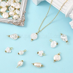 80Pcs 8 Styles ABS Plastic Imitation Pearl Pendants & Connector Charms&nbsp;PALLOY-YW00068