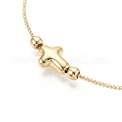 Adjustable Brass Beaded Slider Bracelets for Women&nbsp;BJEW-T022-20G