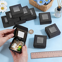 30Pcs Foldable Square Paper Storage Gift Boxes with Visible Window&nbsp;CON-PH0003-62C