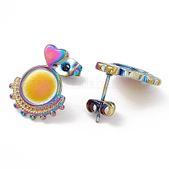 Ion Plating(IP) 304 Stainless Steel Stud Earring Findings&nbsp;EJEW-G338-02M