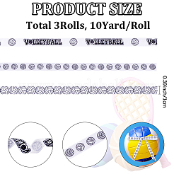3 Rolls 3 Styles Volleyball Theme Polyester Grosgrain Ribbons&nbsp;OCOR-CP0001-23