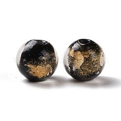 Handmade Gold Foil Lampwork Glass Beads&nbsp;FOIL-E003-02A