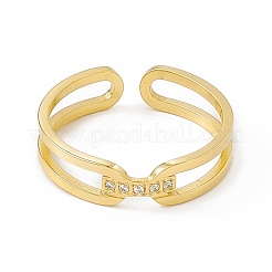Ion Plating(IP) 304 Stainless Steel Cubic Zirconia Cuff Ring for Women&nbsp;LS-RJEW-C060-27G