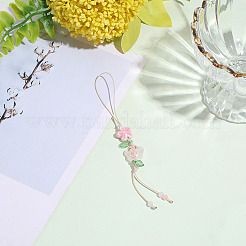 1Pc Flower Ceramics Phone Hand Strap Chains&nbsp;HJEW-BM0001-50