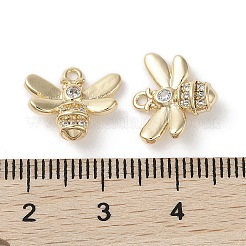 Brass Micro Pave Clear Cubic Zirconia Charms&nbsp;KK-G491-09G