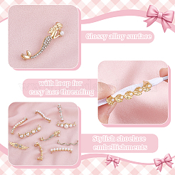 20Pcs 10 Styles Alloy & Crystal Rhinestone & Plastic Pearl Shoe Buckle Clips&nbsp;FIND-PH0024-68G