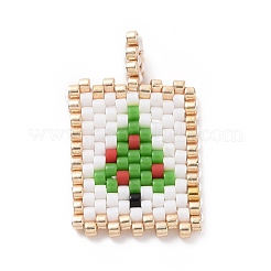 Christmas Theme Handmade MIYUKI Japanese Seed Loom Pattern Seed Beads&nbsp;PALLOY-MZ00060-01