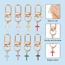 40Pcs 8 Colors Alloy Enamel Pendant Decorations&nbsp;HJEW-DC00151