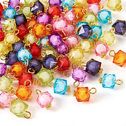 80Pcs 8 Colors Transparent Acrylic Charms&nbsp;FIND-TA0003-96