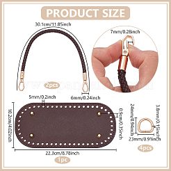 1Pc Oval PU Leather Knitting Crochet Bags Nail Bottom Shaper Pad & Bag Handles&nbsp;DIY-PH0034-18A