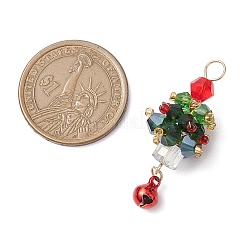 3Pcs 3 Colors Christmas Theme Glass Pendants&nbsp;PALLOY-JF02892