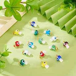 16Pcs 8 Colors Handmade Lampwork Pendants&nbsp;LAMP-TA0001-78