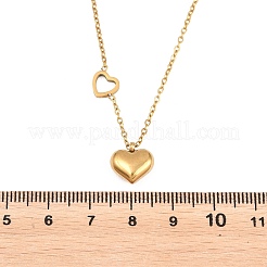 304 Stainless Steel Heart Pendant Necklaces&nbsp;NJEW-H093-02G