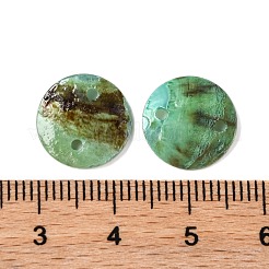 Spray Painted Natural Akoya Shell Connector Charms&nbsp;BSHE-S304-17F