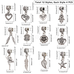 Tibetan Style Alloy European Dangle Charms&nbsp;PALLOY-PH0013-35AS