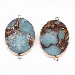 Assembled Bronzite and Aqua Terra Jasper Links connectors&nbsp;G-T111-06D