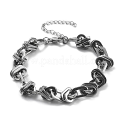 304 Stainless Steel Oval Link Chains Bracelets for Men & Women&nbsp;BJEW-D042-40P