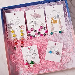 100Pcs 5 Style Cardboard Jewelry Display Cards&nbsp;CDIS-SZ0001-20