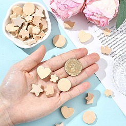 100Pcs 5 Styles Unfinished Maple Wood Beads&nbsp;WOOD-YW0001-95