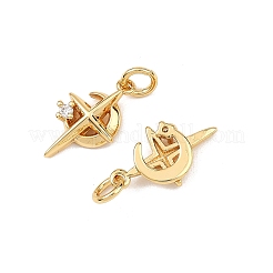 SHEGRACE Brass Clear Cubic Zirconia Charms&nbsp;XGRQ3P854-575G