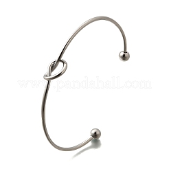 Heart 304 Stainless Steel Open Cuff Bangles&nbsp;LS-BJEW-M113-01P