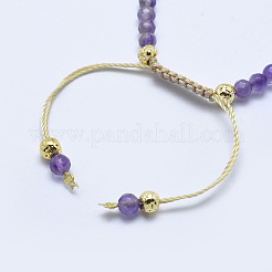 Natural Amethyst Braided Bead Bracelets&nbsp;BJEW-I258-G01